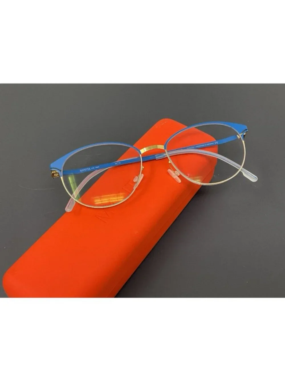 Mykita Lite Pia Eyeglasses Frame Germany Blue Gold 49 [] 16